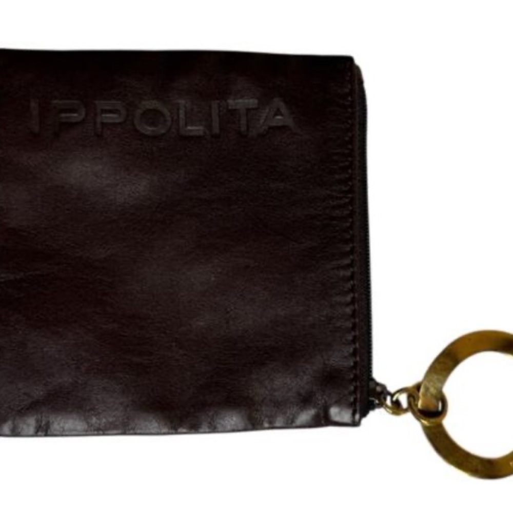 Ippolita Dark Brown Leather Pouch with Gold Keyring - Picture 2 of 2